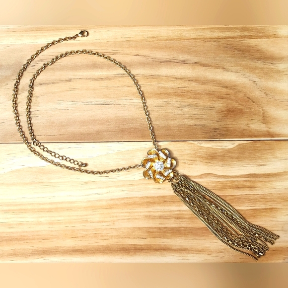 Vintage CZ Rose Gold Necklace - Picture 2 of 3